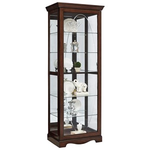 pulaski estate oak two way sliding door curio